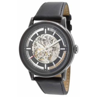 Mens Straps Automatics Round Watch in Gunmetal and Black