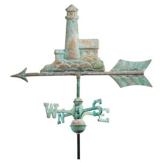 Good Directions Cottage Weathervane Lighthouse in Blue Verde