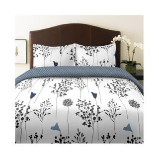Perry Ellis Asian Lily Comforter Set in White   182517/18/19