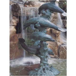 Brass Baron Dolphin Family Fountain