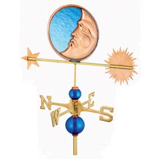 Good Directions Full Size Weathervane Stained Glass Moon