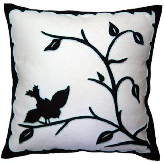 The Sandor Collection Hollohaza Bird Pillow in Black and White with