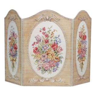 Tapestry and Floral 3 Panel MDF Fireplace Screen