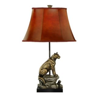 Cal Lighting Mountain Lion Table Lamp in Antique Bronze