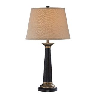 Lite Source Kaysar Table Lamp in Polished Steel and Dark Walnut   LS