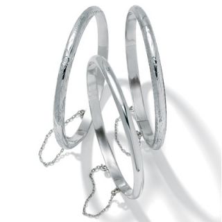Palm Beach Jewelry Sterling Silver Bangle Bracelets Set of 3