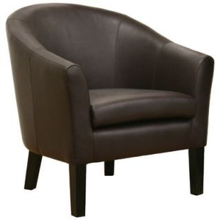 Wholesale Interiors Minstrels Leather Accent Chair in Dark Brown   A