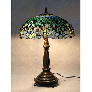 Warehouse of Tiffany Stained Glass Blue Dragonfly Table Lamp