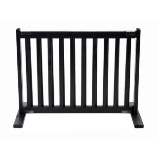 20 All Wood Small Free Standing Pet Gate in Black