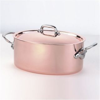 Mauviel Mheritage Cuprinox Style 7 Quart Oval Stockpot with