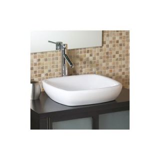 DecoLav Classically Redefined Square Semi Recessed Ceramic Vessel Sink