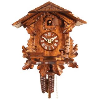 Black Forest Chalet Style Cuckoo Clock with Leaf Detail