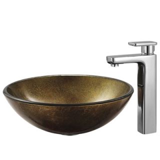 Vigo Bronze and Gold Tempered Glass Vessel Sink