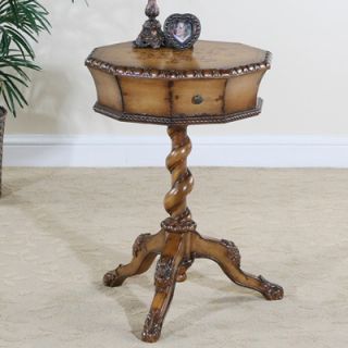 Ultimate Accents Houston Decagon End Table in Distressed Fruitwood