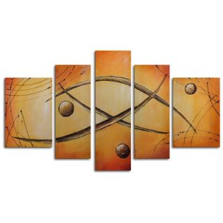 My Art Outlet Hand Painted Orbs Jump Rope 5 Piece Canvas Art Set