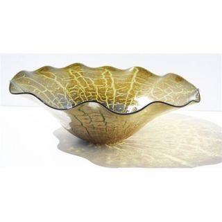 White Walls Hand Blown Cracked Decorative Dish in Green