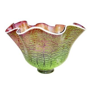 White Walls Hand Blown Cracked Glass Bowl