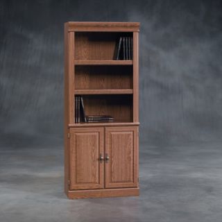 Sauder Orchard Hills Library Bookcase with Doors in Carolina Oak