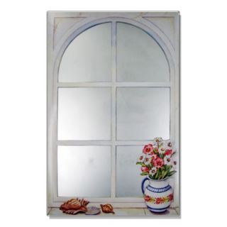 Stupell Industries Faux Window Mirror Screen with Daisies and Shells