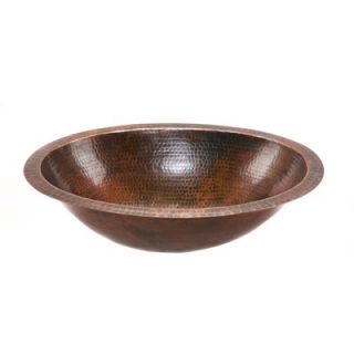Premier Copper Products Oval Undermount Hammered Copper Bathroom Sink
