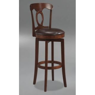 Hillsdale Corsica Swivel Bar Height Barstool with Vinyl Seat in Brown