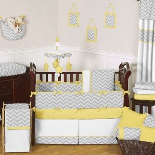 Sweet Jojo Designs Yellow and Gray Zig Zag Crib Bedding Collection