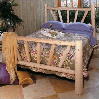 Rustic Cedar Sunburst Frame Slat Bed