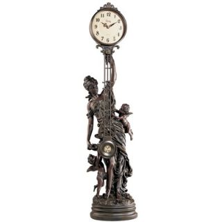 Design Toscano Grand Scale Flora Sculptural Swinging Pendulum Clock in