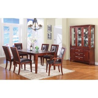  Leather Seven Piece Dining Room Set with Chairs in Brown   200 954 7