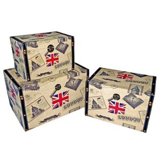 Cheungs Rattan Small trunk with Union Jack (Set of 3)   FP 3094E 3