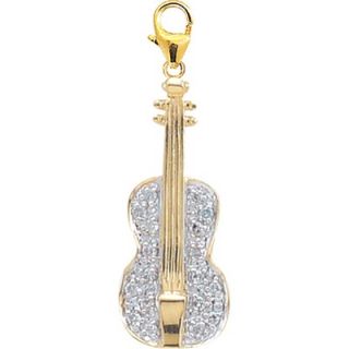 EZ Charms 14K Yellow Gold Diamond Cello Charm