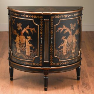 AA Importing Half Round Console Cabinet in Black