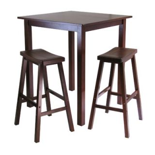 Winsome Parkland 3 Piece Table with 2 Saddle Seat Stools Set