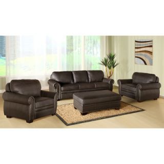 Abbyson Living Monroe Leather Sofa   CI D210 BRN 3