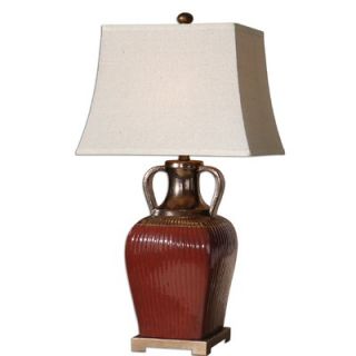 Uttermost Lapedona Table Lamp in Deep Red Glaze