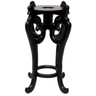 Oriental Furniture 9.5 Fishbowl Stand in Distressed Antiqued Black