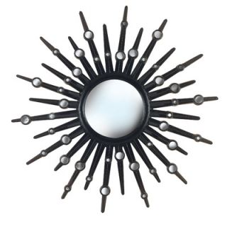 Kenroy Home Sunburst Wall Mirror in Gloss Black with Mirror Accents