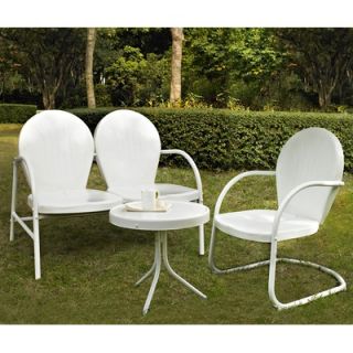 Crosley Griffith 3 Piece Metal Outdoor Conversation Seating Set in