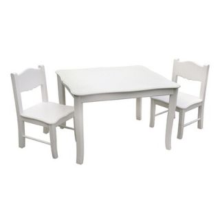 Guidecraft Classic White Kids Table and Chair Set