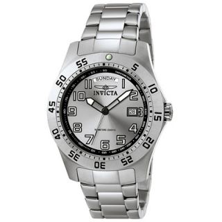 Invicta Mens Pro Diver Stainless Steel Watch with Silver Dial