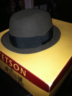 Vintage Stetson Beaver Fur Gros Grain Ribbon Hat