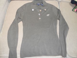 Goode Rider Sweater, medium weight, Olive color, EC, size Large, nice