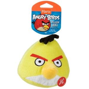 Hartz Official Angry Birds Dog Toy Plush Ball w Soundchip Yellow Bird