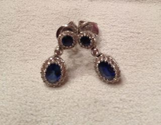 Gregg Ruth Sapphire Earrings with 18K White Gold Diamonds