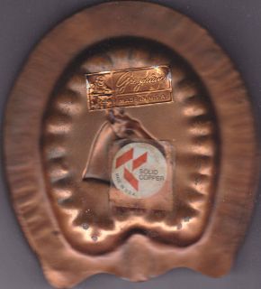 Horseshoe Copper Ashtray Signed Gregorian Made in USA