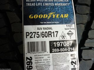 New 275 60 17 Goodyear Fortera Tripletred Tires