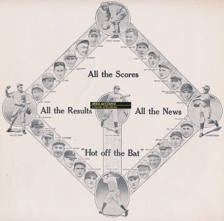 1927 Phil Evening Bulletin Ad Babe Ruth Cobb Johnson Hornsby Sisler