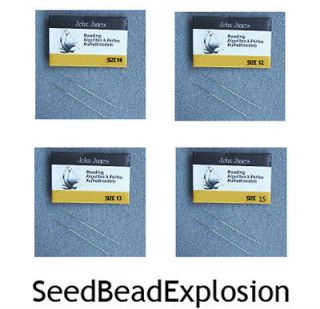 English Beading Needles pk/2 for seed delicas bugles 10/0 12/0 13/0