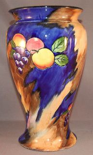  Tunstall British Art Pottery Art Deco Vividly Enameled Fruit Vase