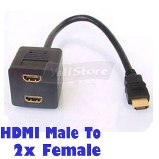 HDMI Adapter Cable Male to 2 x HDMI Female Y Splitter